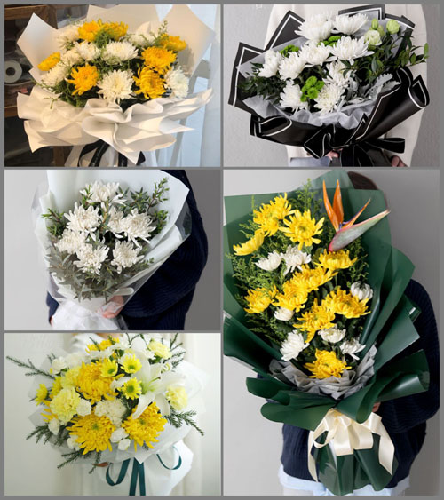 山东莱芜莱城区张家洼街道黄崖头村白事花束代送